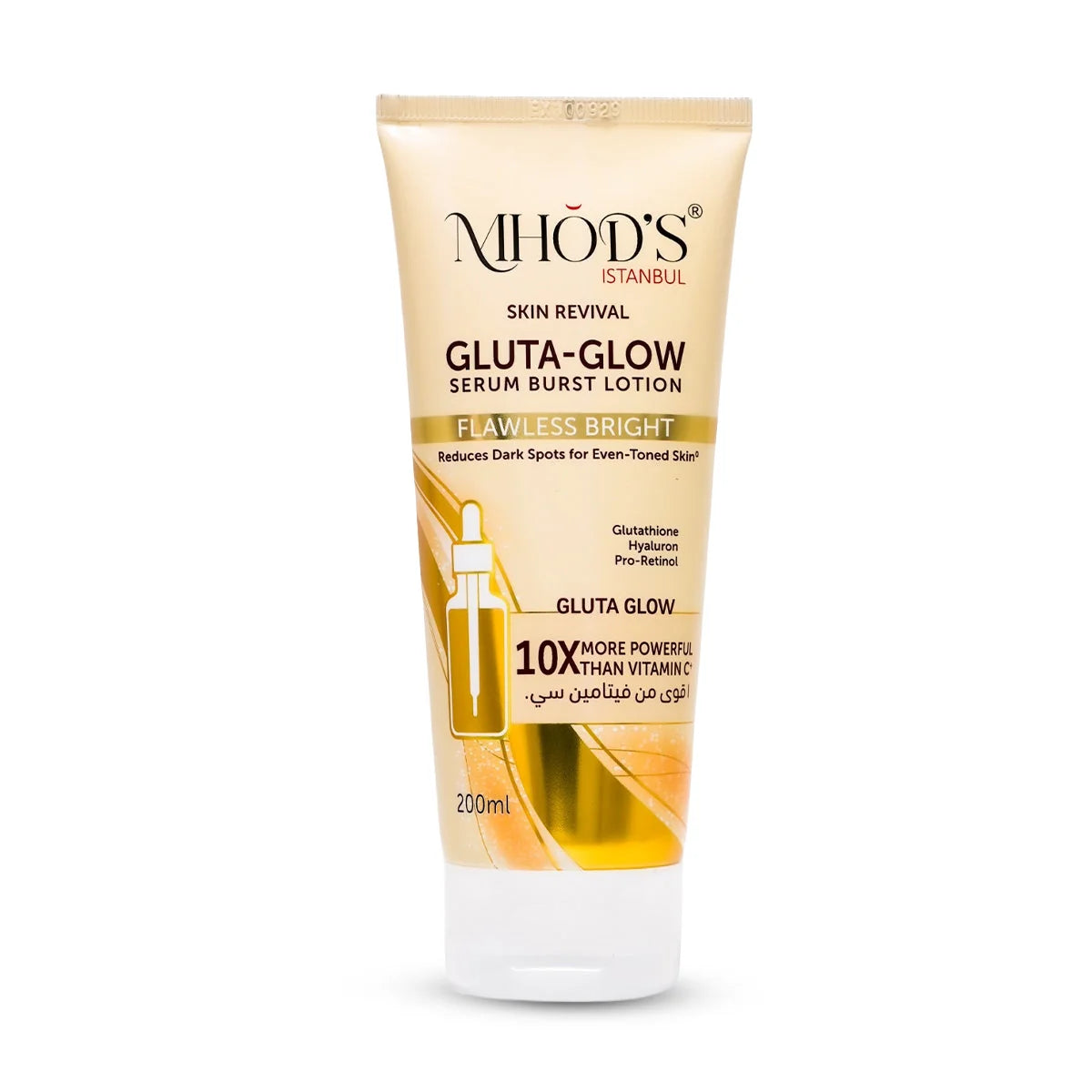 Mhod's Gluta-Glow Serum Burst Lotion Flawless Bright 200ml | 10X Vitamin C Power for Dark Spot Reduction & Even Skin Tone