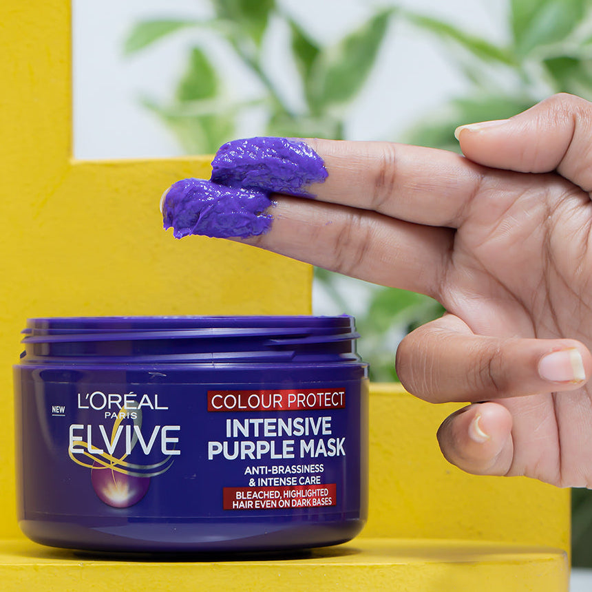 L’Oréal Elvive Colour Protect Intensive Purple Hair Mask – Anti-Brassiness & Intense Care for Bleached & Highlighted Hair