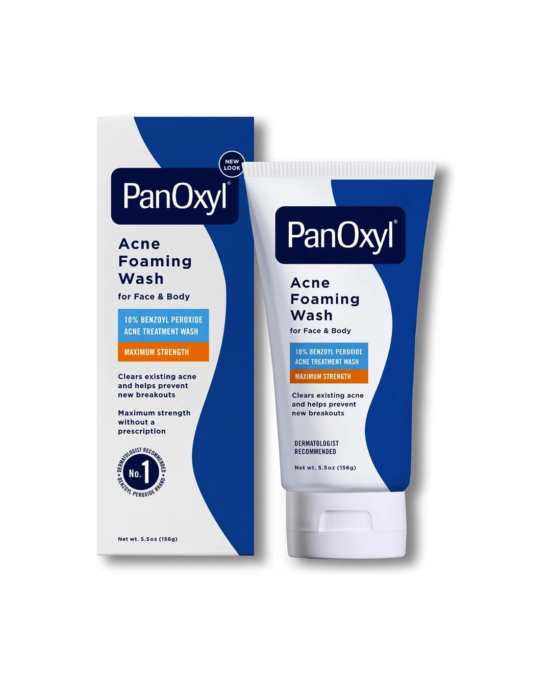 PanOxyl Acne Foaming Wash - 10% Benzoyl Peroxide Maximum Strength Face & Body Cleanser 156G