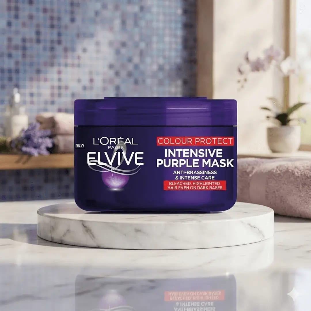 L’Oréal Elvive Colour Protect Intensive Purple Hair Mask – Anti-Brassiness & Intense Care for Bleached & Highlighted Hair
