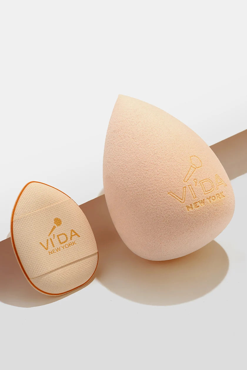Vi'da New York Makeup Sponge & Powder Puff Set | Blending & Setting Tool