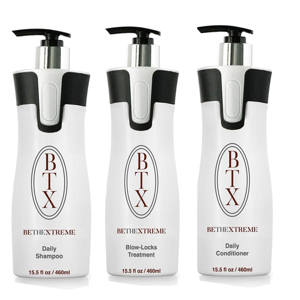 BTX Beth Extreme Hair Treatment Kit 460ml – Daily Shampoo, Blow-Locks Treatment & Daily Conditioner | Professional Hair Care Set