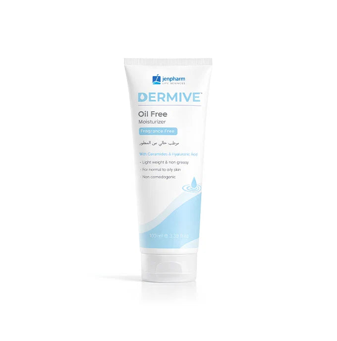 Jenpharm Dermive Oil-Free Moisturizer 100ml | Fragrance-Free Formula with Ceramides & Hyaluronic Acid
