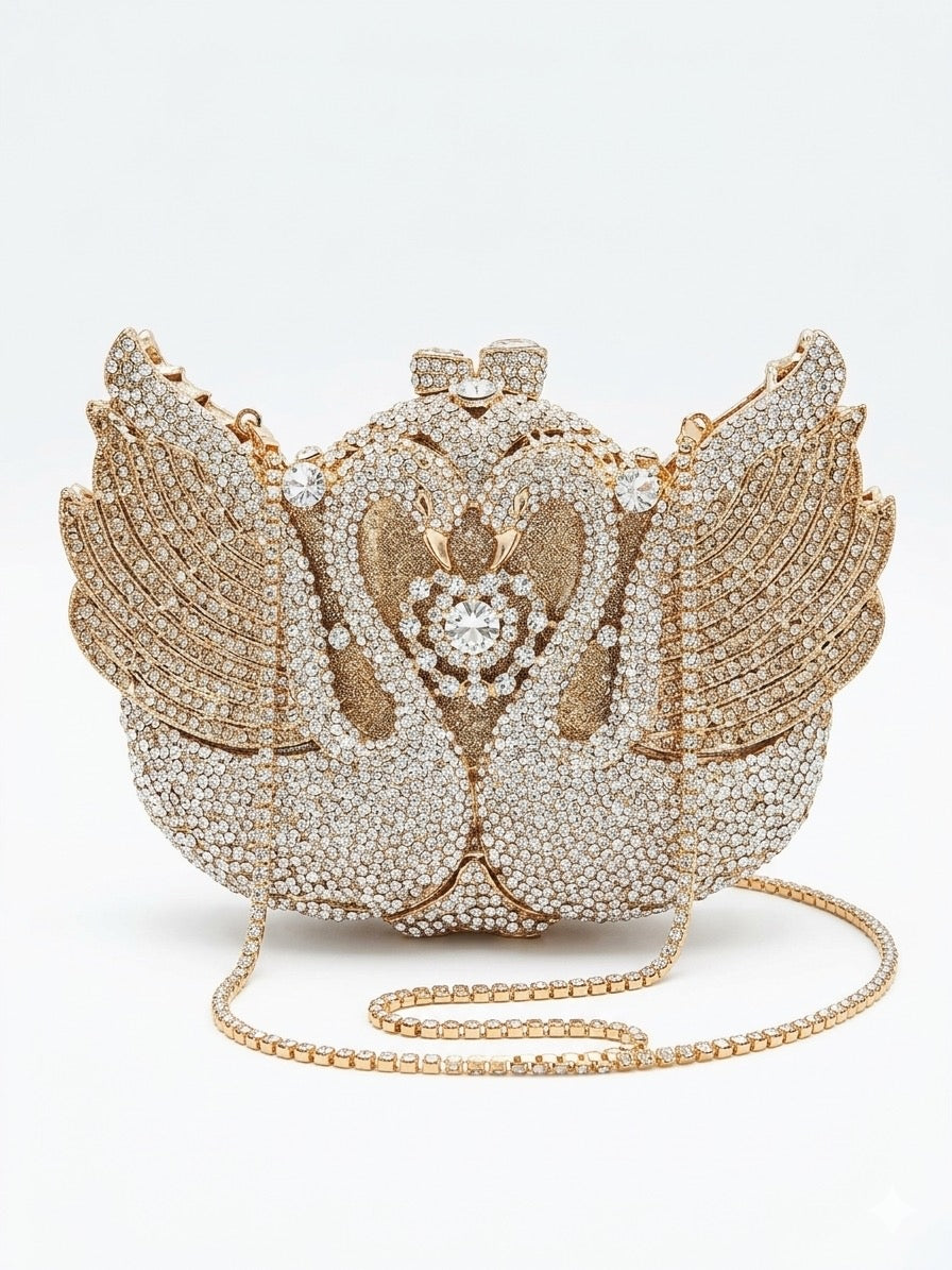 Luxury Crystal Rhinestone Evening Clutch Bag for Women – Elegant Party & Wedding Handbag