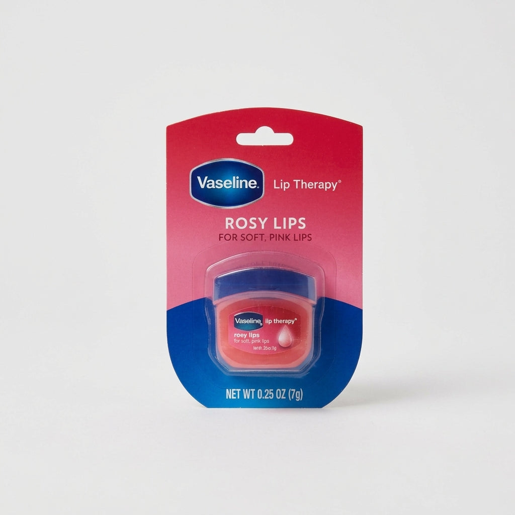 Vaseline Lip Therapy Rosy Lips Mini Balm (0.25 oz / 7g) – Moisturizing Lip Balm for Soft, Pink Lips