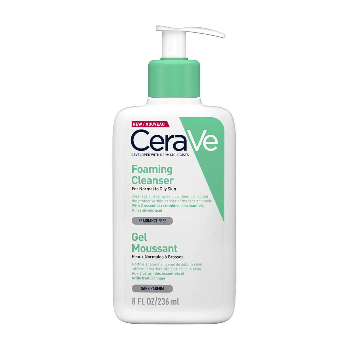 CeraVe Foaming Cleanser – Facial Cleanser for Normal to Oily Skin 236ML
