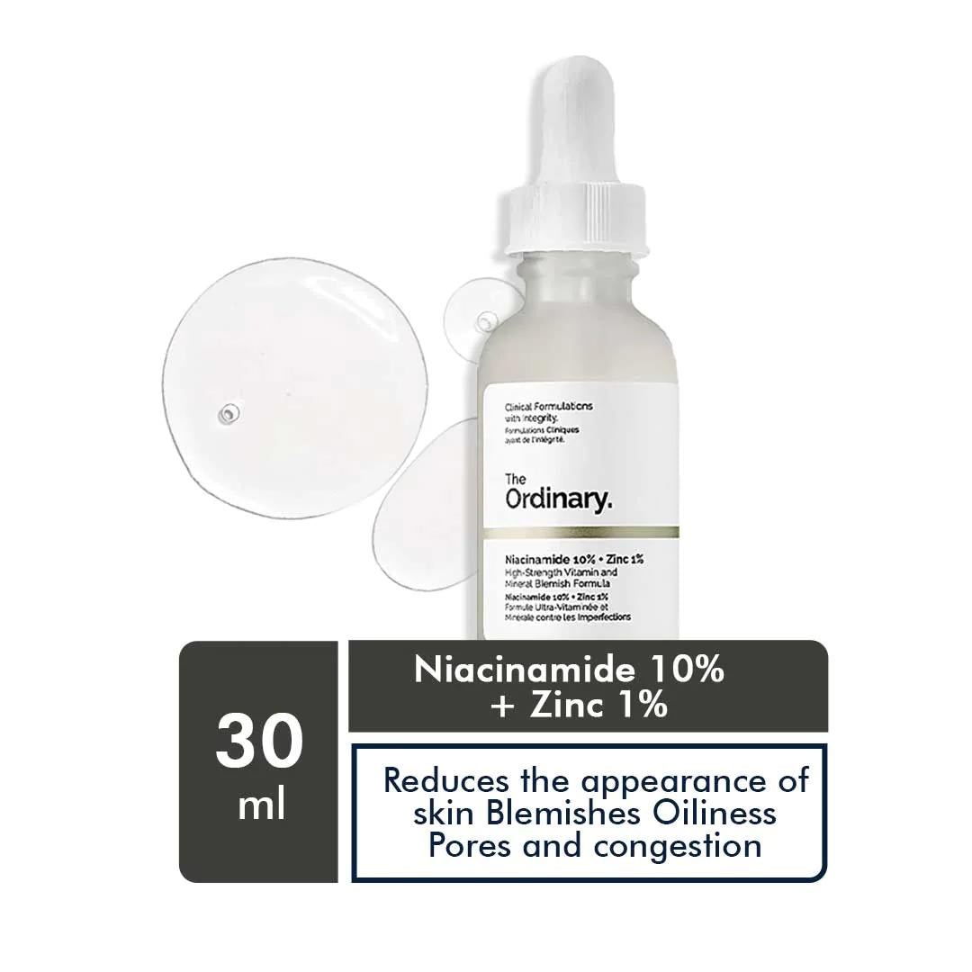 The Ordinary Niacinamide 10% + Zinc 1% Serum 30ml – Oil Control & Brightening Face Serum