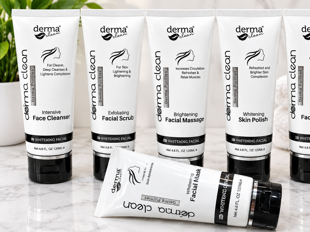 Derma Clean Whitening Facial Kit – Cleanser, Scrub, Massage, Skin Polish & Facial Mask