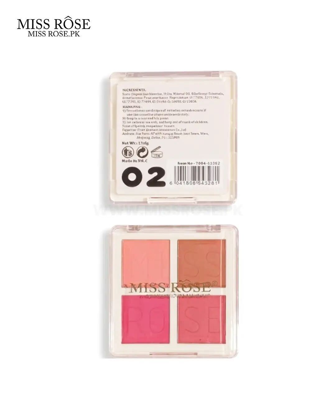 Miss Rose Daily Glow 4-Shade Blush Palette 12.8g