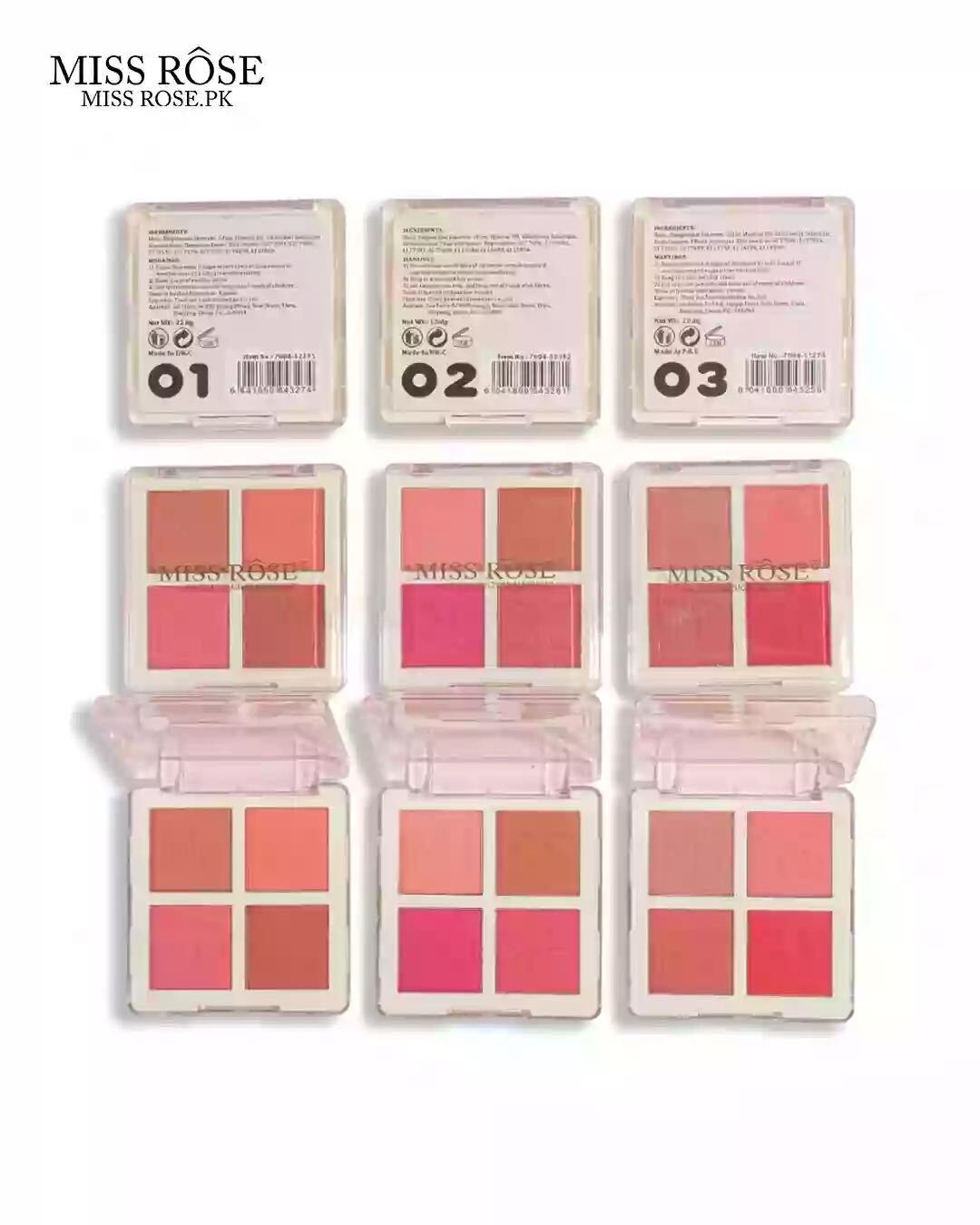 Miss Rose Daily Glow 4-Shade Blush Palette 12.8g