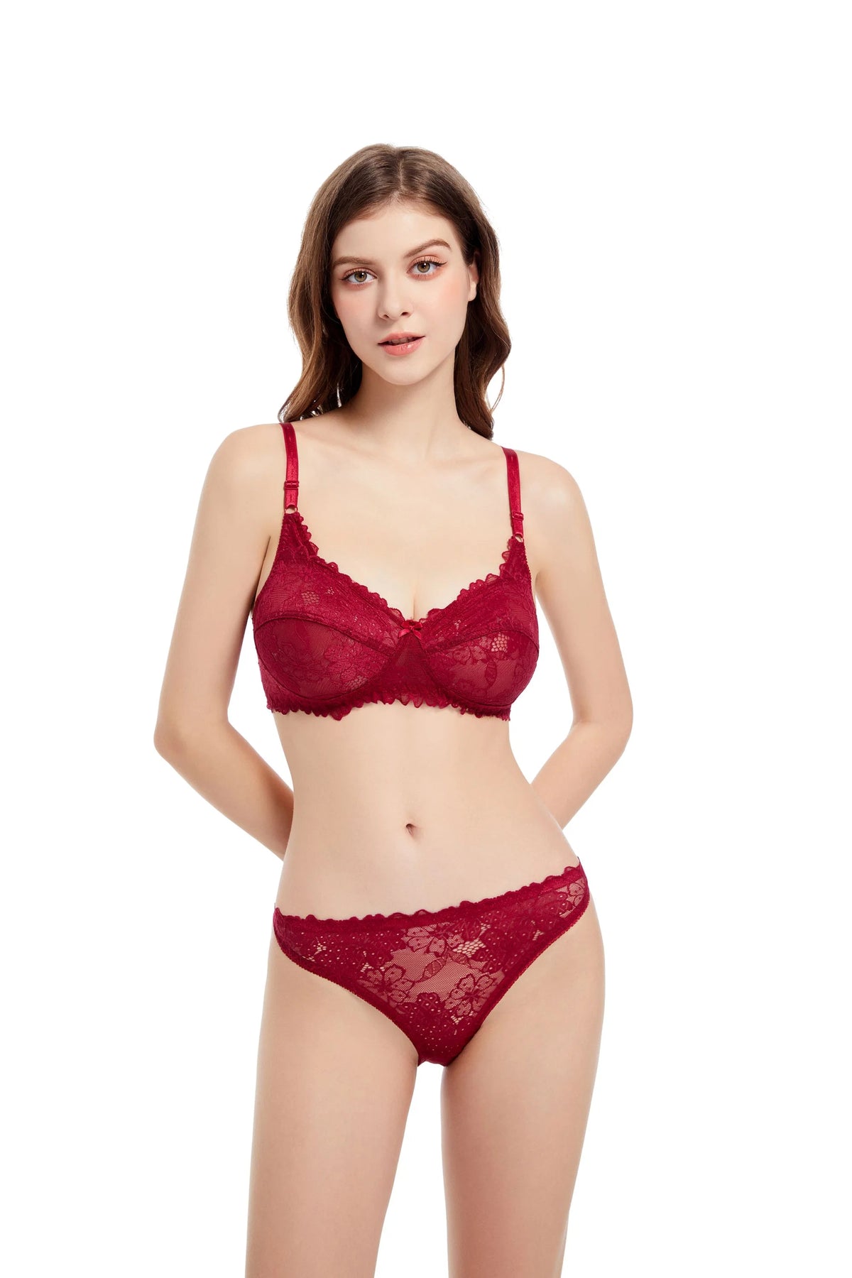 FLOURISH Lovely Lace Non Padded Bra Set