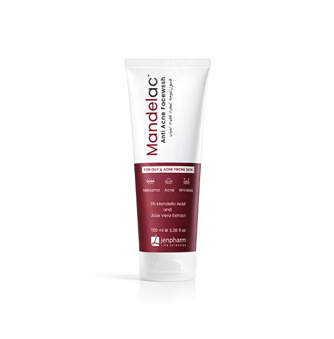 Jenpharm Mandelac Anti Acne Facewash with 3% Mandelic Acid & Aloe Vera (100ml)