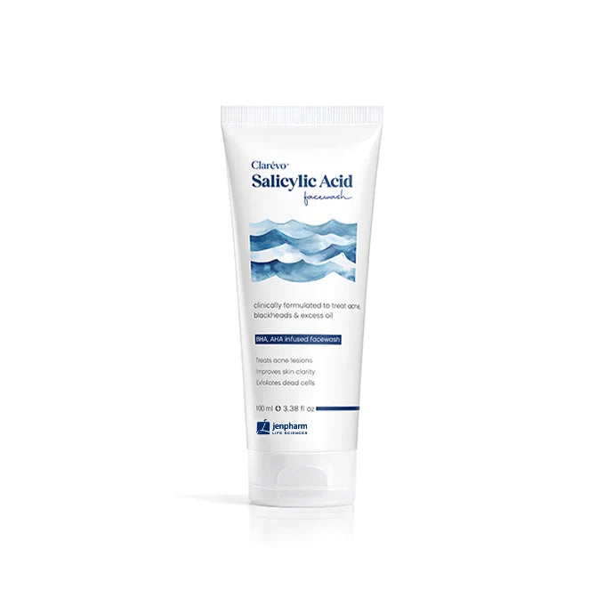 Jenpharm Clarévo Salicylic Acid Facewash 100ml with BHA and AHA