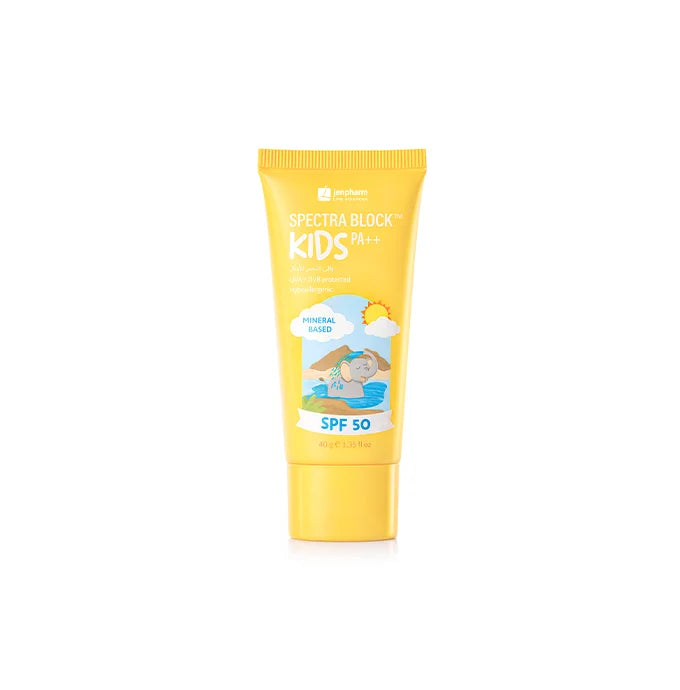 Jenpharm Spectra Block Kids Mineral Sunscreen SPF 50 40g | UVA/UVB Protected & Hypoallergenic