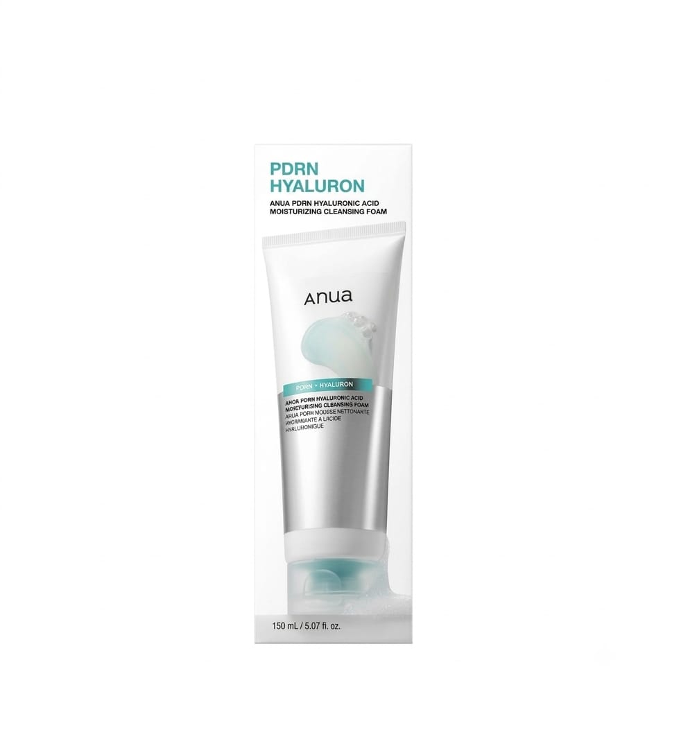 Anua PDRN Hyaluronic Acid Moisturizing Cleansing Foam (150ml) – Hydrating Facial Cleanser