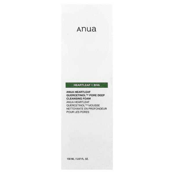 ANUA Heartleaf Quercetinol Pore Deep Cleansing Foam (150ml) – BHA Facial Cleanser for Oily & Acne-Prone Skin
