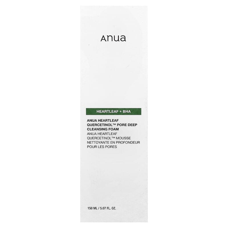 ANUA Heartleaf Quercetinol Pore Deep Cleansing Foam (150ml) – BHA Facial Cleanser for Oily & Acne-Prone Skin