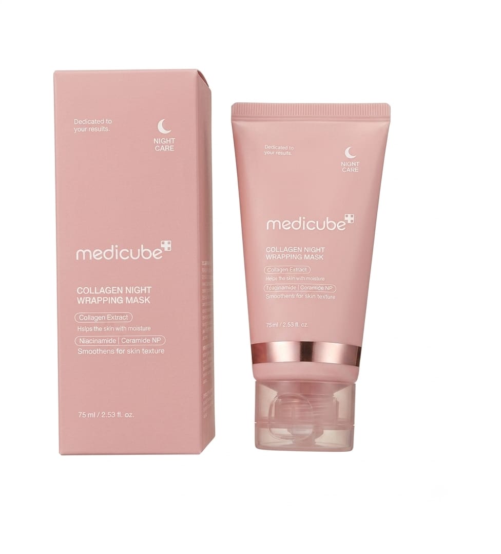 Medicube Collagen Night Wrapping Mask (75ml) – Overnight Hydrating & Firming Peel-Off Mask with Niacinamide & Ceramide NP