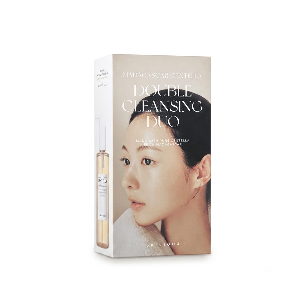SKIN1004 Madagascar Centella Double Cleansing Duo Set – Light Cleansing Oil & Ampoule Foam Set for Soothing & Deep Cleansing