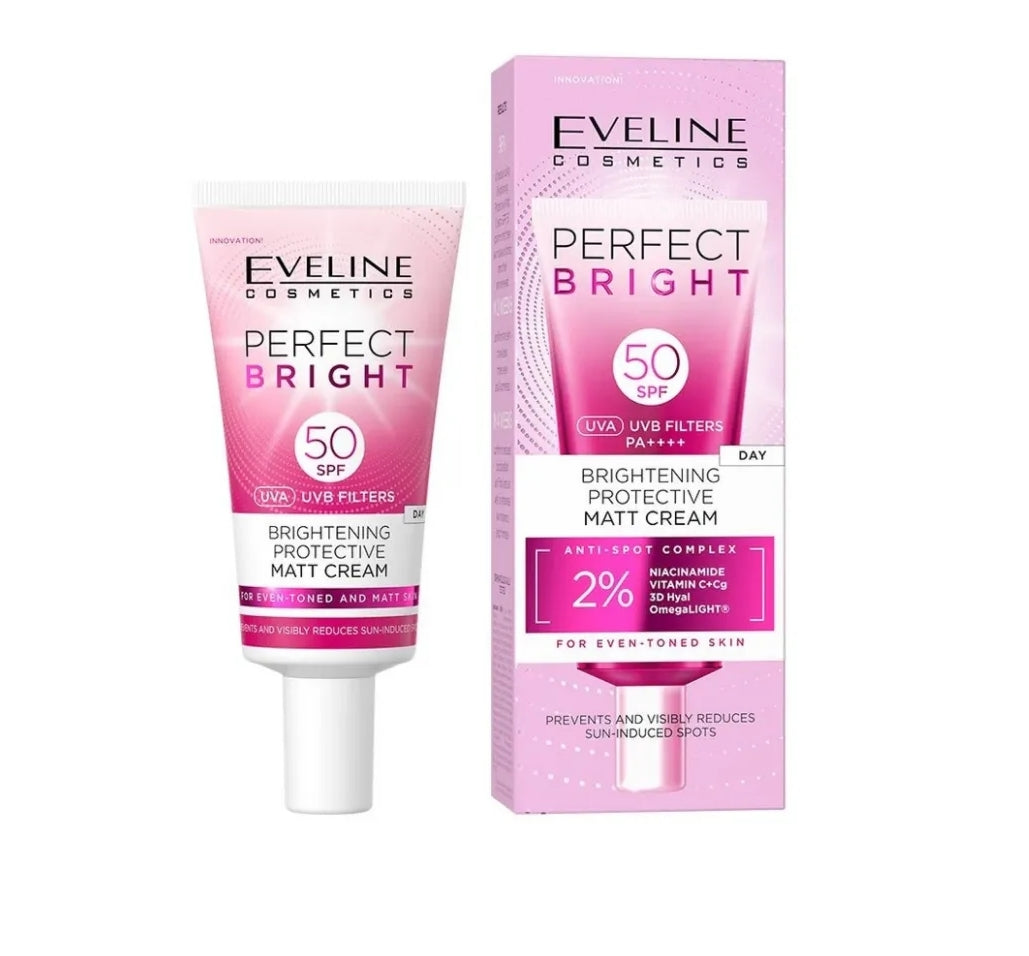 Eveline Cosmetics Perfect Bright Brightening Protective Matt Day Cream SPF 50 PA++++ (50ml)