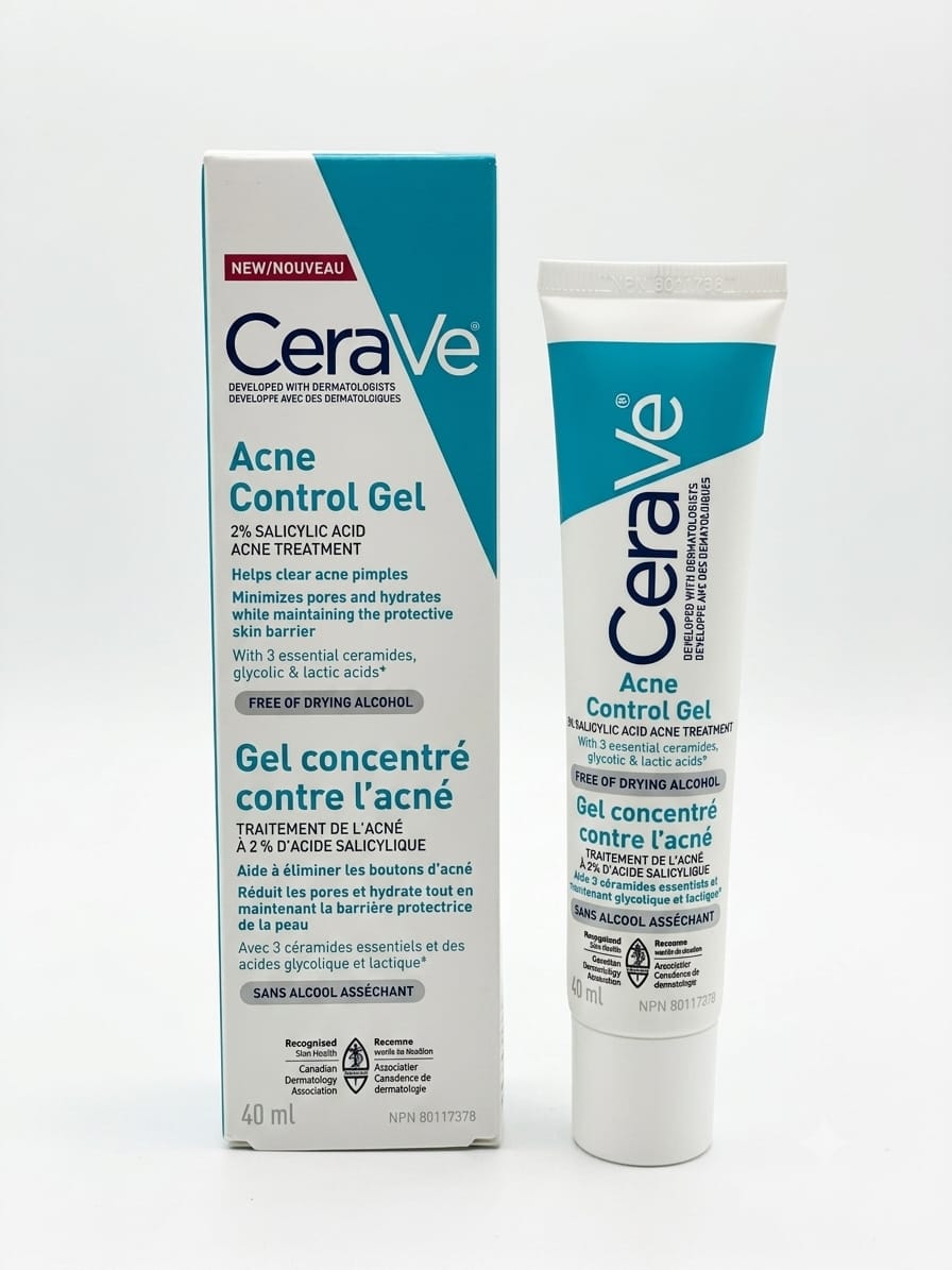 CeraVe Acne Control Gel with 2% Salicylic Acid, Glycolic & Lactic Acids (40ml)