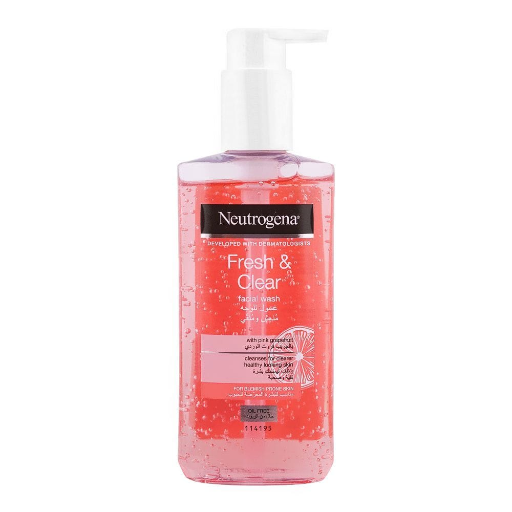 Neutrogena Fresh & Clear Pink Grapefruit Facial Wash (Oil-Free, 200ml)