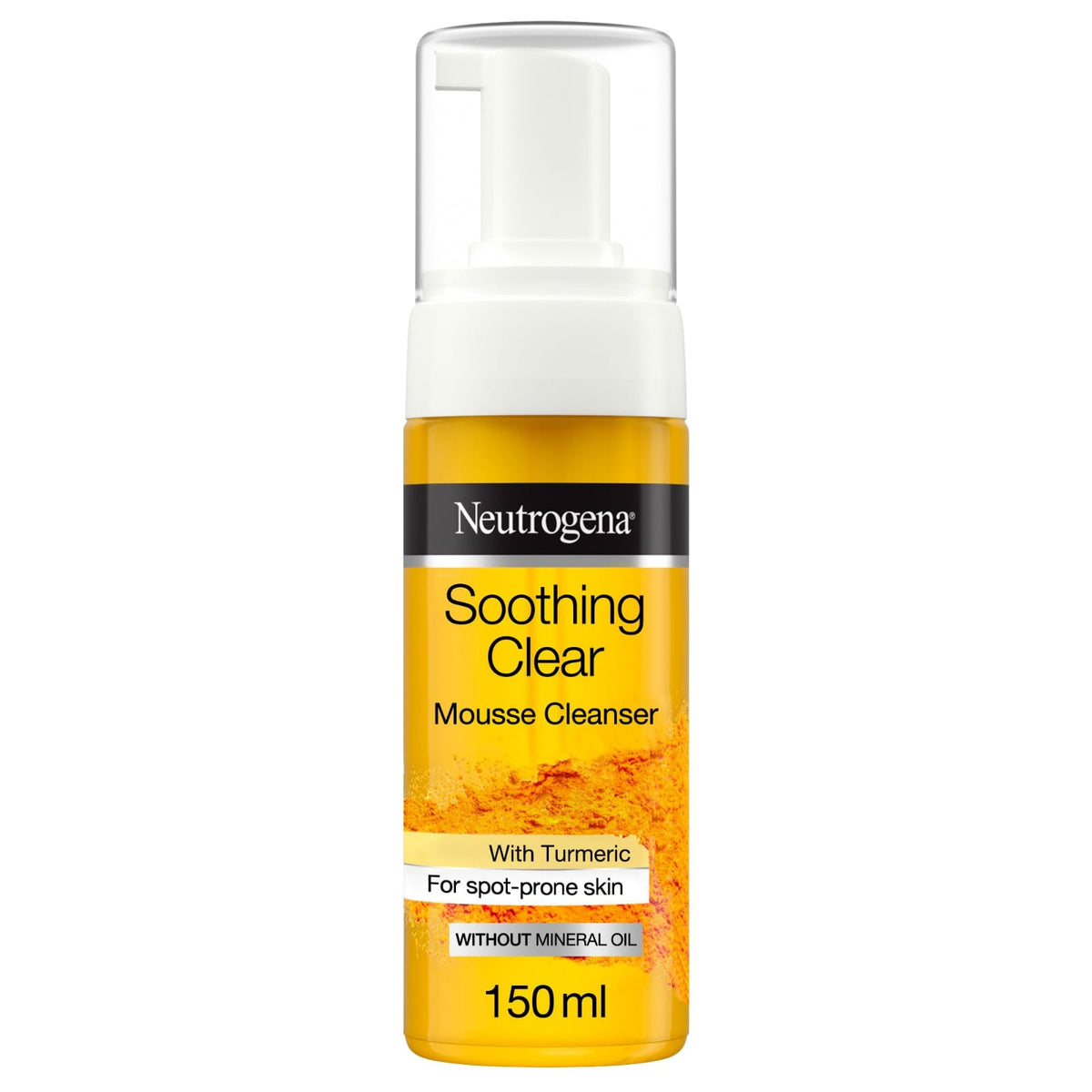 Neutrogena Soothing Clear Mousse Cleanser with Turmeric 150ml – Gentle Foaming Face Wash for Spot-Prone Skin