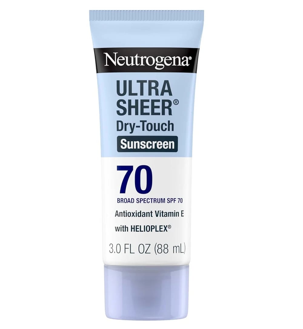 Neutrogena Ultra Sheer Dry-Touch Sunscreen SPF 70 (3.0 fl oz / 88 ml) – Lightweight Broad Spectrum Sunscreen with Helioplex & Vitamin E