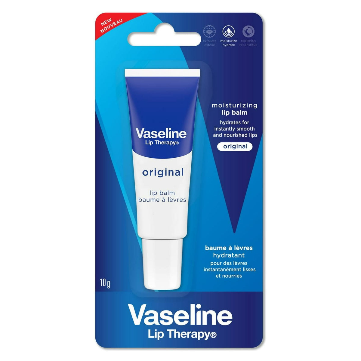 Vaseline Lip Therapy Original Tube (10g) – For Instantly Smooth & Nourished Lips