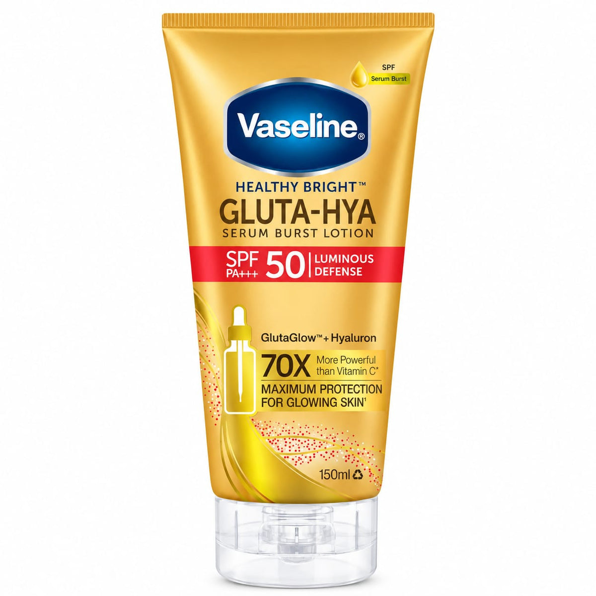 Vaseline Healthy Bright Gluta-Hya SPF 50 Sunscreen Lotion (150ml)