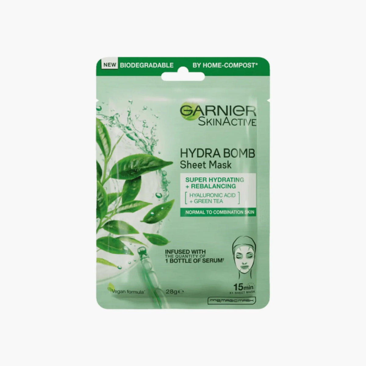 Garnier Hydra Bomb Green Tea Sheet Mask (28g)