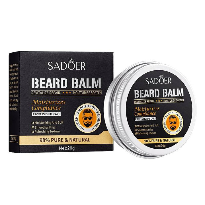 SADOER 98% Natural Beard Balm (20g) – Moisturize, Soften & Smooth Frizz