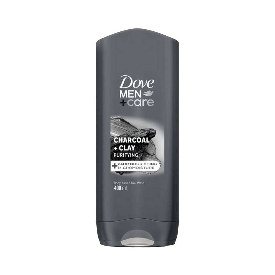 Dove Men+Care Charcoal + Clay Purifying Body, Face & Hair Wash(USA) – 400ml