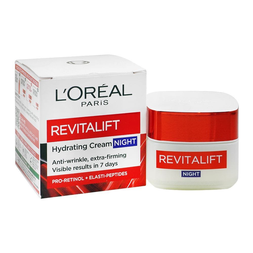 L'Oreal Paris Revitalift Night Cream - Anti-Wrinkle & Extra-Firming Moisturizer with Pro-Retinol (50ml)