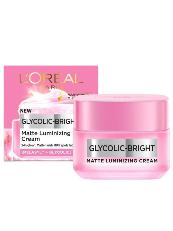 L'Oreal Paris Glycolic-Bright Matte Luminizing Cream – Melasyl + Glycolic Acid (50Ml)
