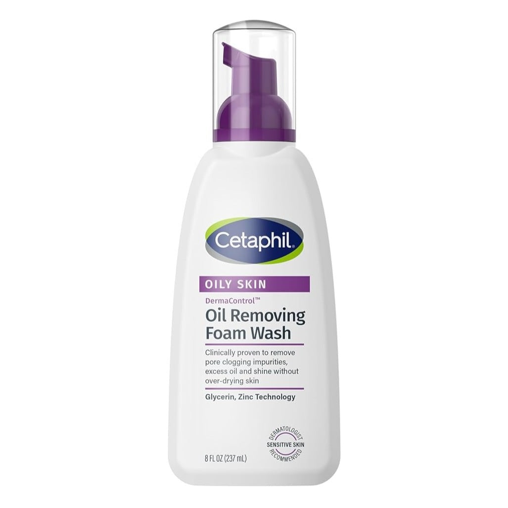 Cetaphil DermaControl Oil Removing Foam Wash for Oily Skin – 237ml / 8 fl oz