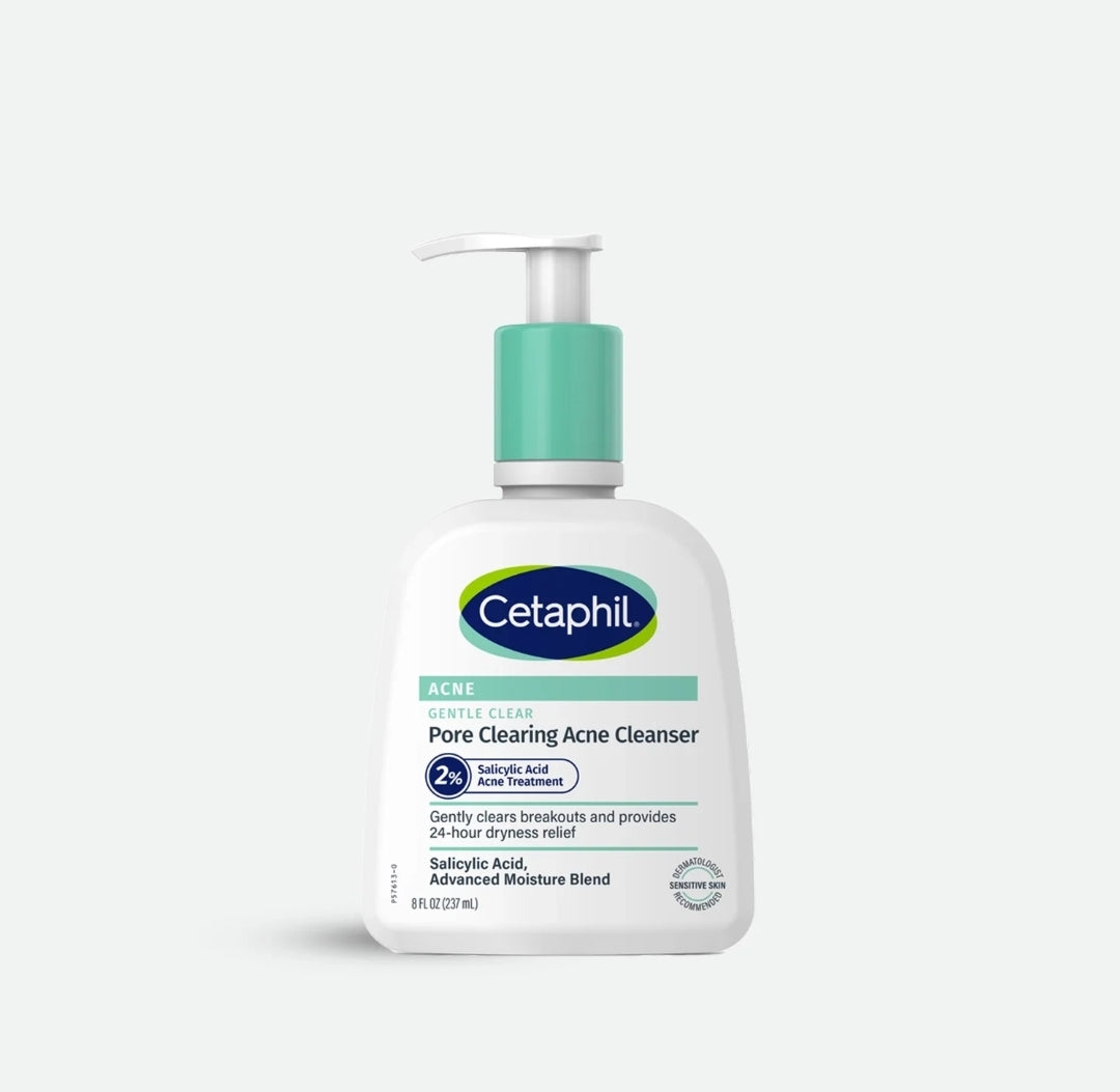 Cetaphil Gentle Clear Pore Clearing Acne Cleanser – 2% Salicylic Acid Face Wash for Sensitive Skin (8 fl oz / 237 ml)