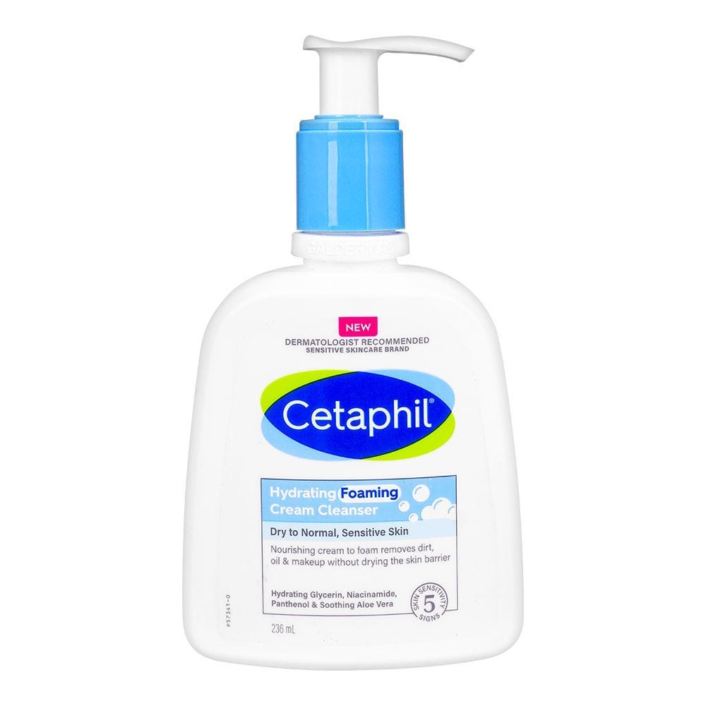 Cetaphil Hydrating Foaming Cream Cleanser for Dry to Normal, Sensitive Skin, 236 ml