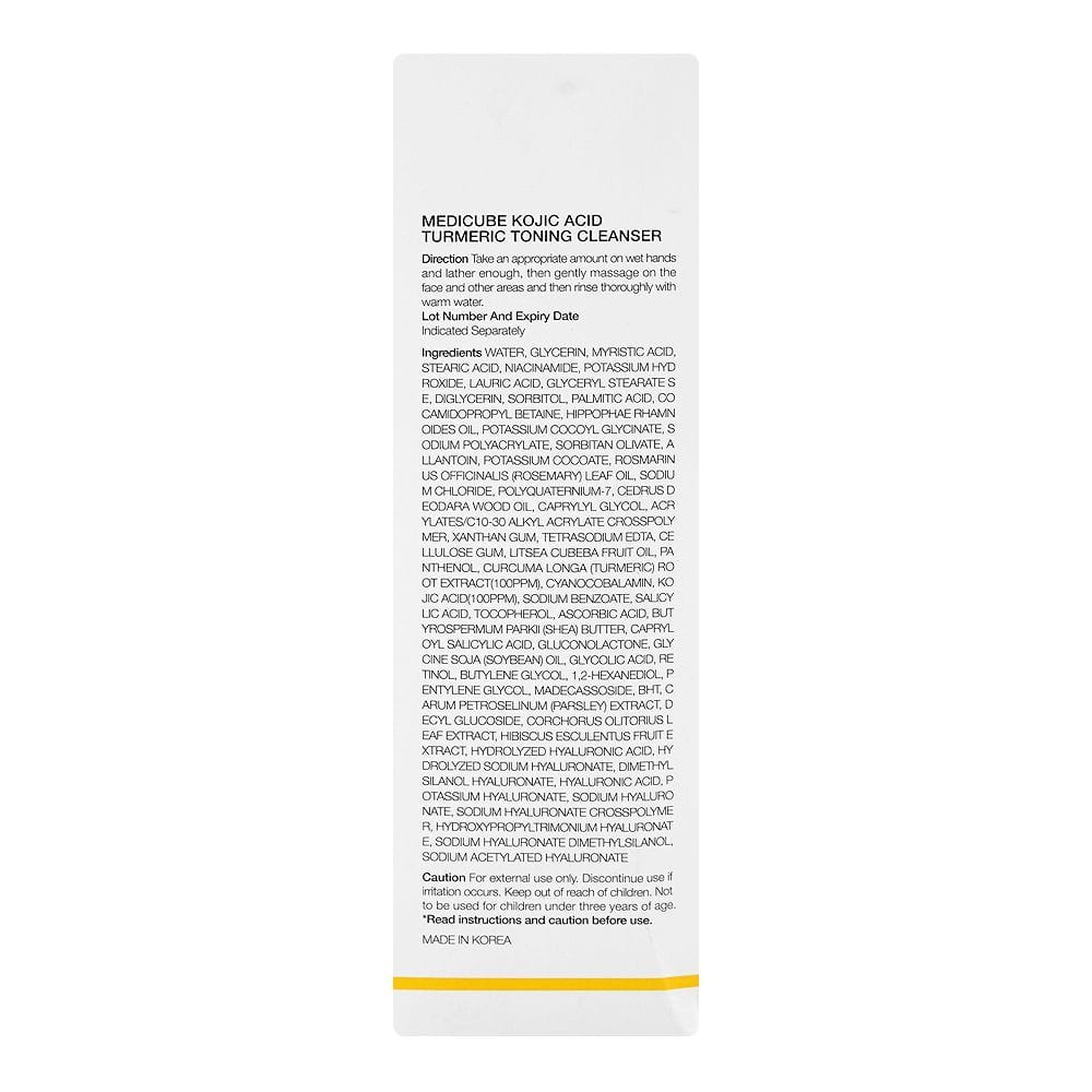Medicube Kojic Acid & Turmeric Toning Cleanser – Brightening & Dark Spot Face Wash (120g)