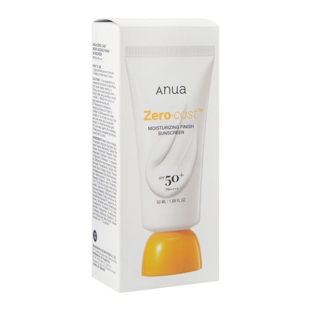 ANUA Zero-Cast Moisturizing Finish Sunscreen SPF 50+ PA++++ (50ml) – Hydrating Sunblock, No White Cast
