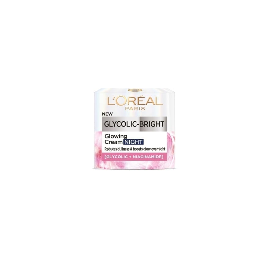 L'Oreal Paris Glycolic-Bright Glowing Night Cream - Glycolic + Niacinamide (50Ml)