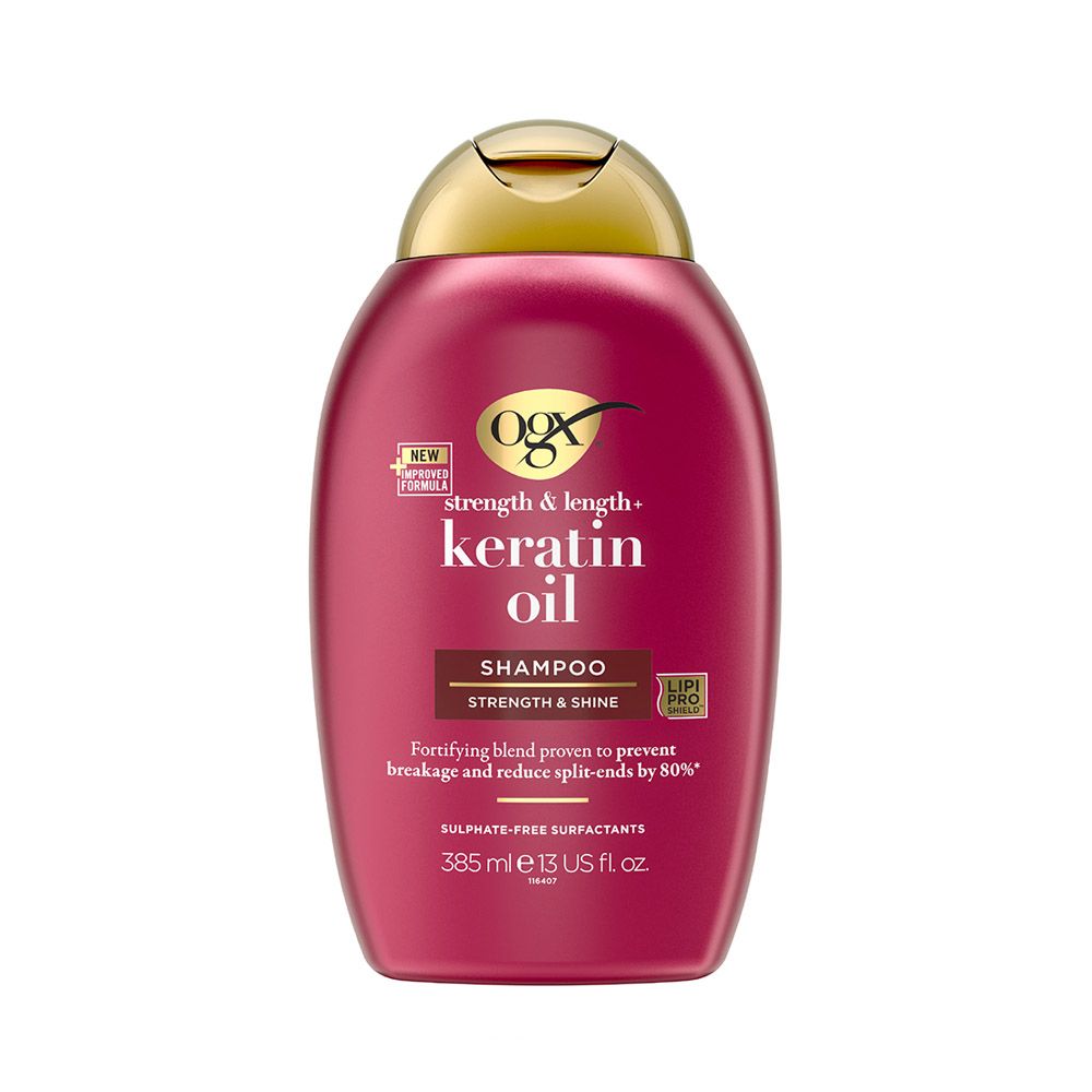 OGX Strength & Length Keratin Oil Shampoo 385 ml | Sulphate-Free