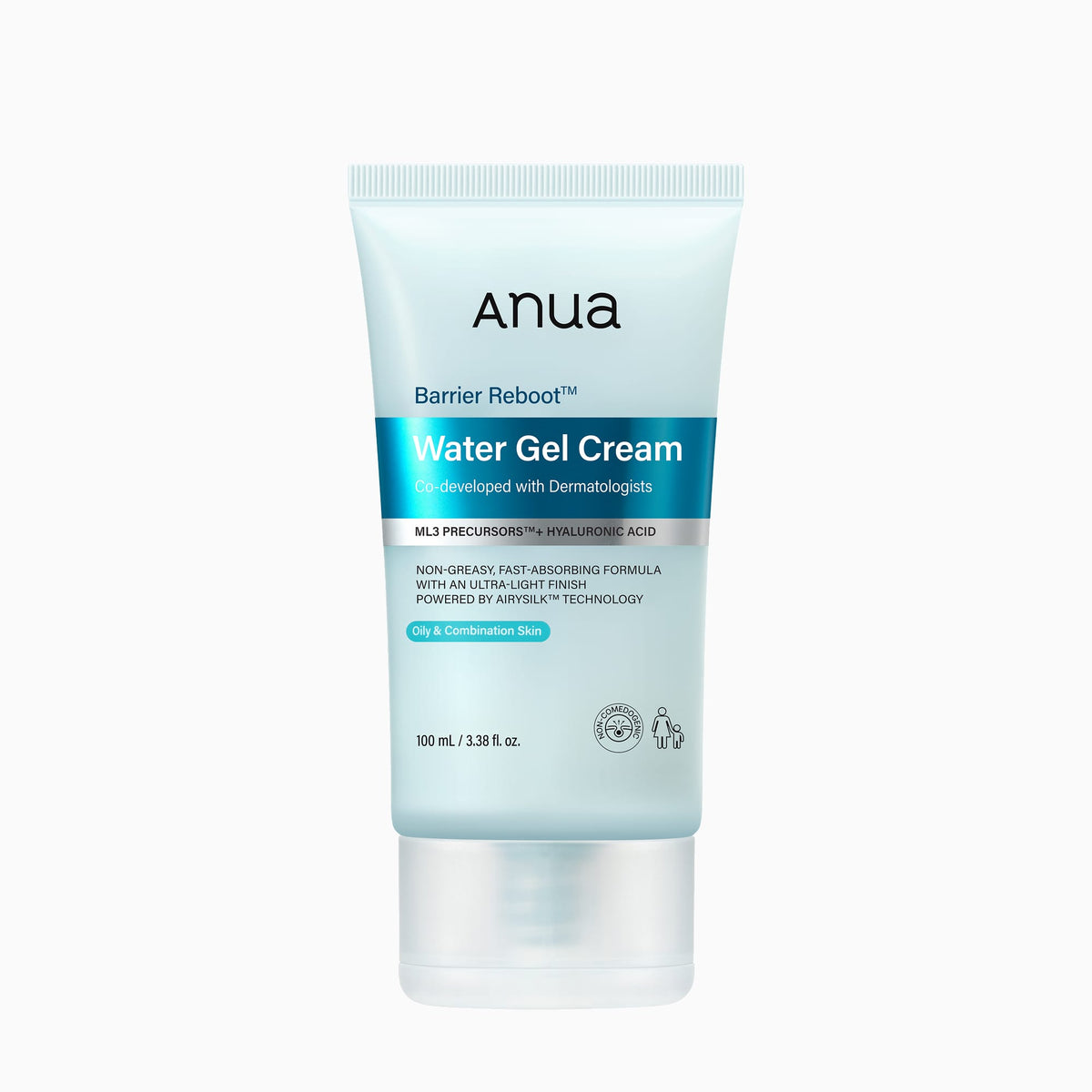 Anua Barrier Reboot Water Gel Cream - Lightweight Moisturizer for Oily & Combination Skin (100ml)