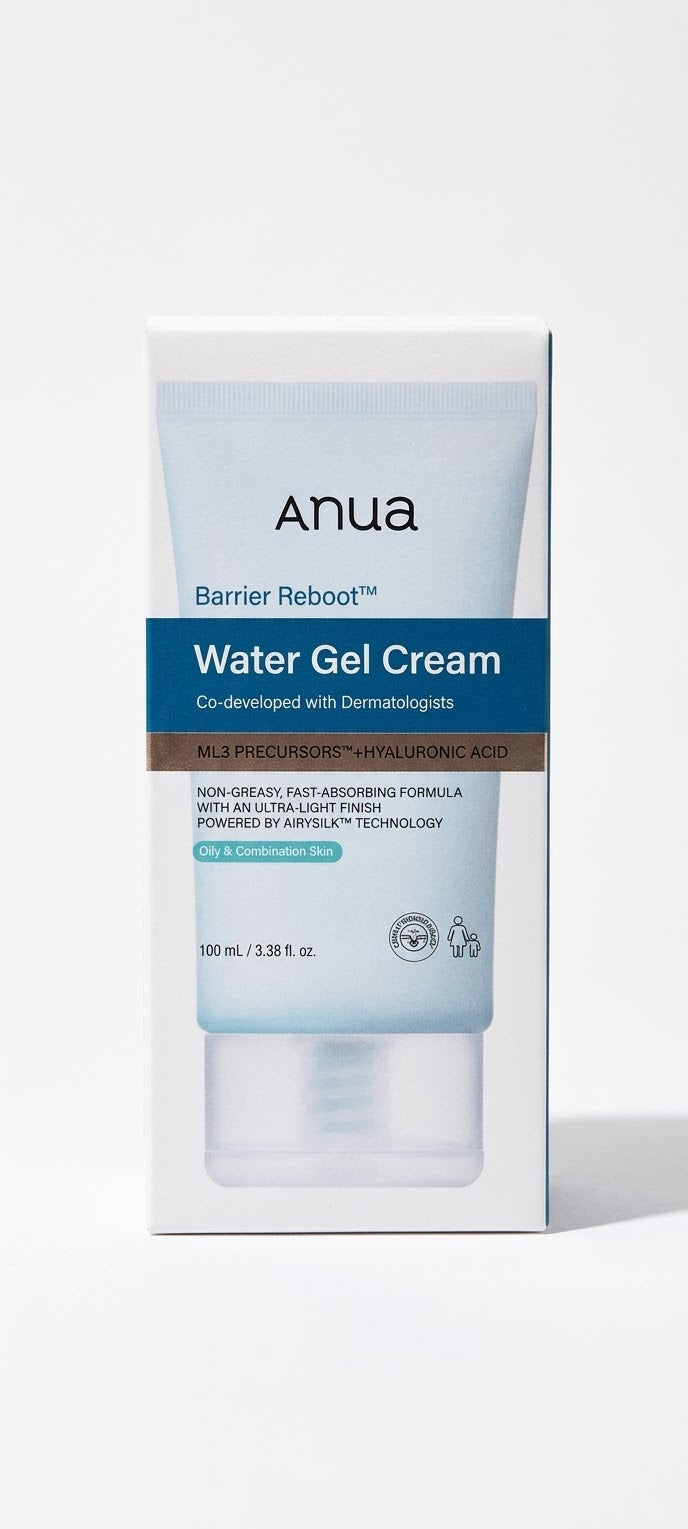Anua Barrier Reboot Water Gel Cream - Lightweight Moisturizer for Oily & Combination Skin (100ml)